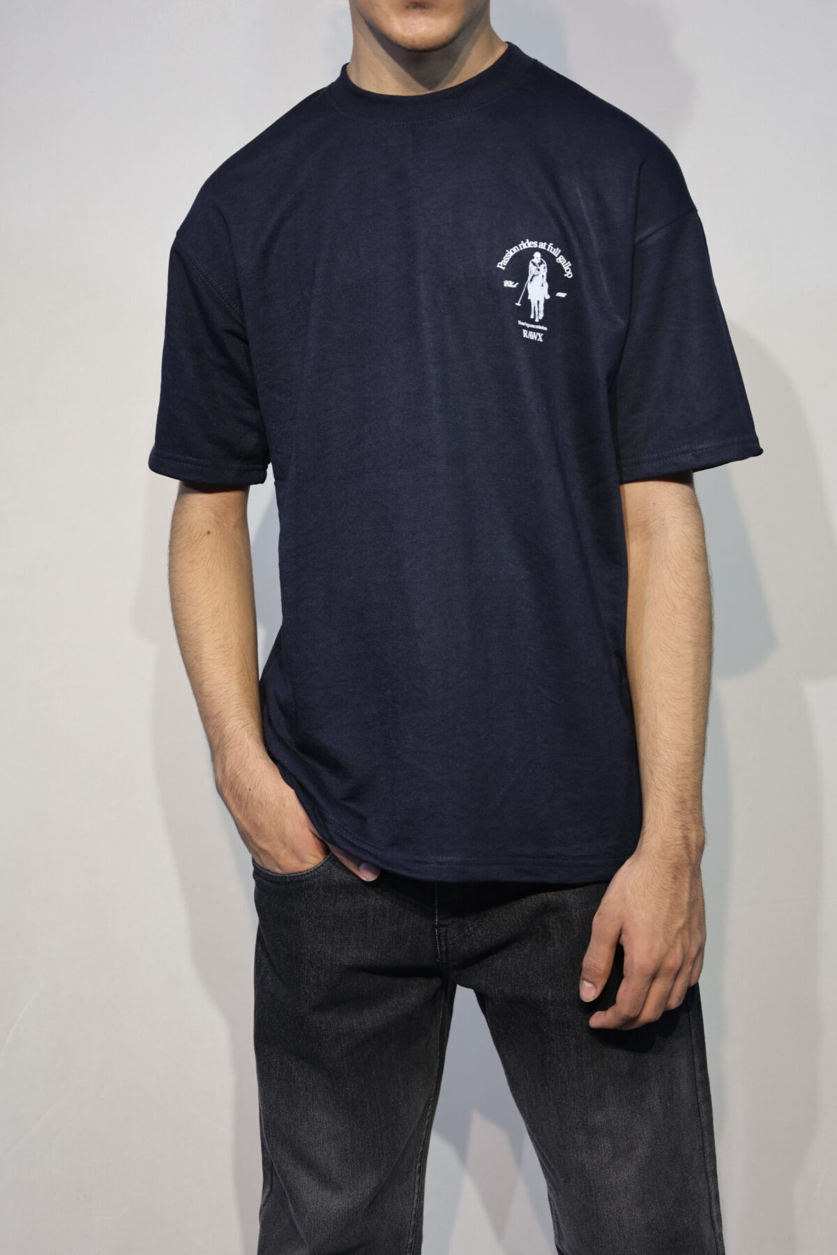 RAWX Heritage Tee Navy Oversized Unisex Tshirt -Navy blue